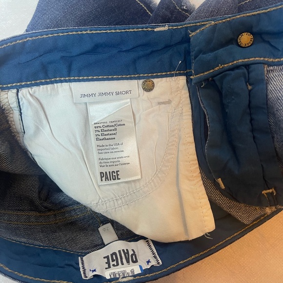 Paige jimmy jimmy dark wash Jean Shorts size 26 - Picture 10 of 10